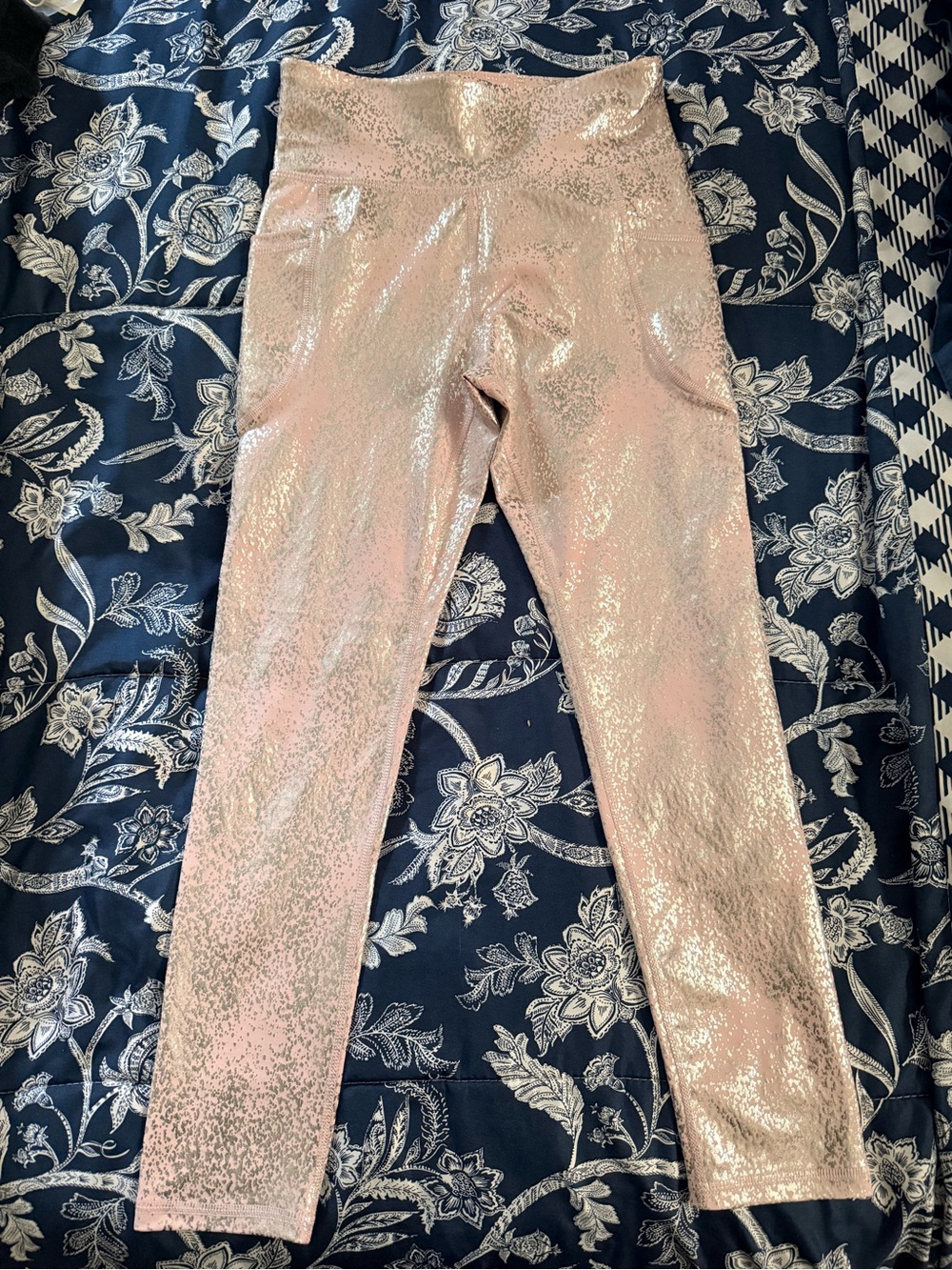 Old Navy Rose Gold Shimmer Kids Leggings